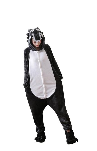 

lazutom unisex-onesie pajamas animal sleepwear for halloween party costumes,daily cartoon outfit, Black;red