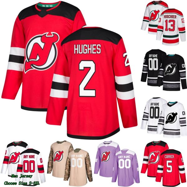 

2 Jack Hughes New Jersey Devils Connor Carrick Taylor Hall Kyle Palmieri Nico Hischier Keith Kinkaid Nathan Bastian Kenny Agostino Jersey