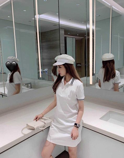 

designer womens summer dresses with bear printed 2020 new luxury women polo dresses 2 colors brand brief t shirt dress size s-l yf20491 11, Black;pink