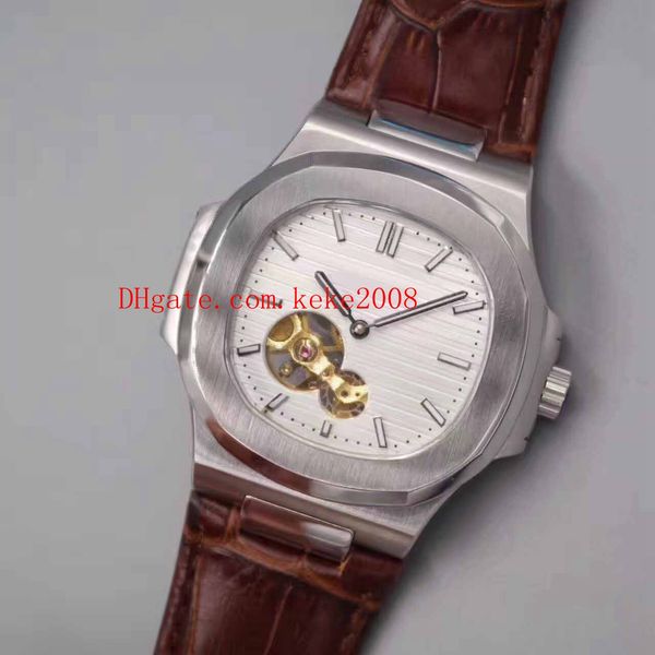 

7 color luxury wristwatch 40.5mm nautilus 5711-001 tourbillon 18k rose gold asia mechanical transparent automatic mens watches, Slivery;brown