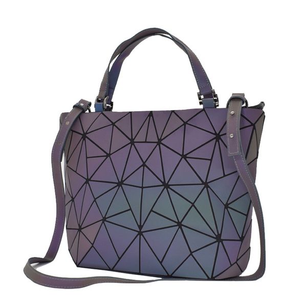 

new style geometry rhombus shoulder bag women's folding bag night light bucket versatile symphony hand over-the-shoulder