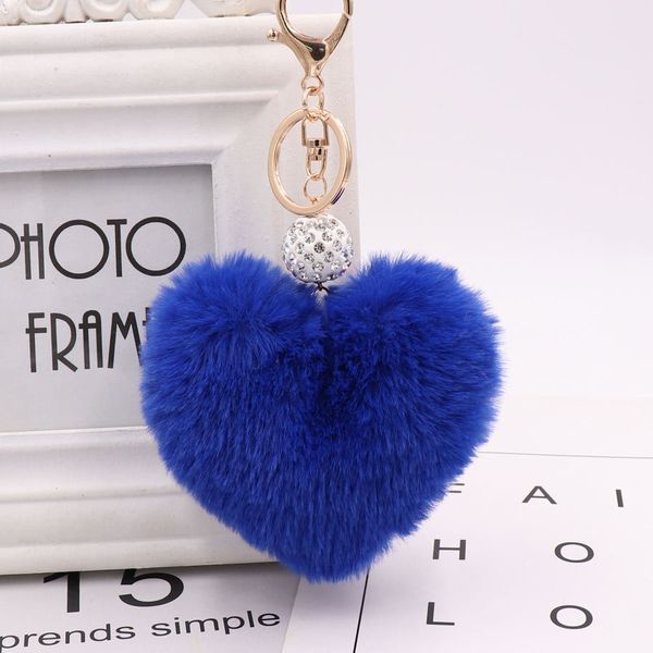 

keychain trinkets gold fur ball key chain keychains for women bag cars keyrings 18 colors2020 new fashion jewelry ing, Silver