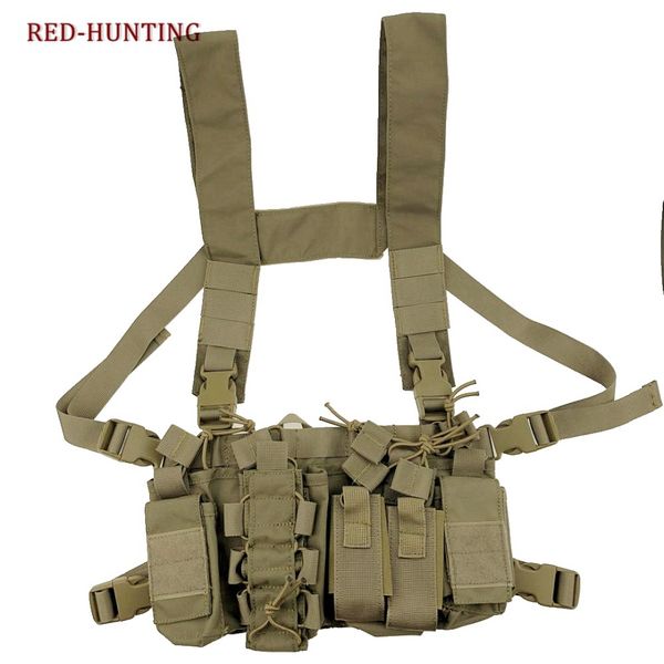 

tactical vest easy chest rig carrier vest with gun pistol rifle magazine pouch, Camo