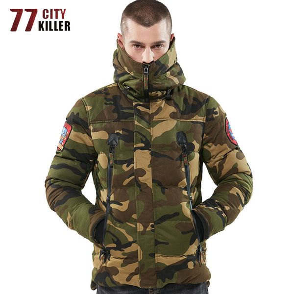 

77city killer winter jacket men camouflage outwear parka men windbreaker thick warm overcoat male chaquetas hombre, Tan;black