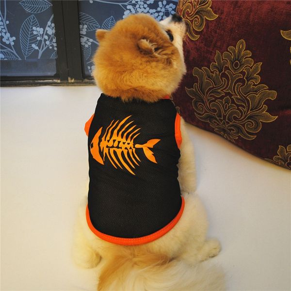 

summer beach style puppy dog t shirt breathable mesh pet dog clothes for small vest