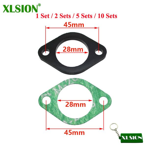 

xlsion 1 set / 2 sets / 5 sets 10 28mm intake manifold spacer insulator gasket for pit dirt bike moped scooter