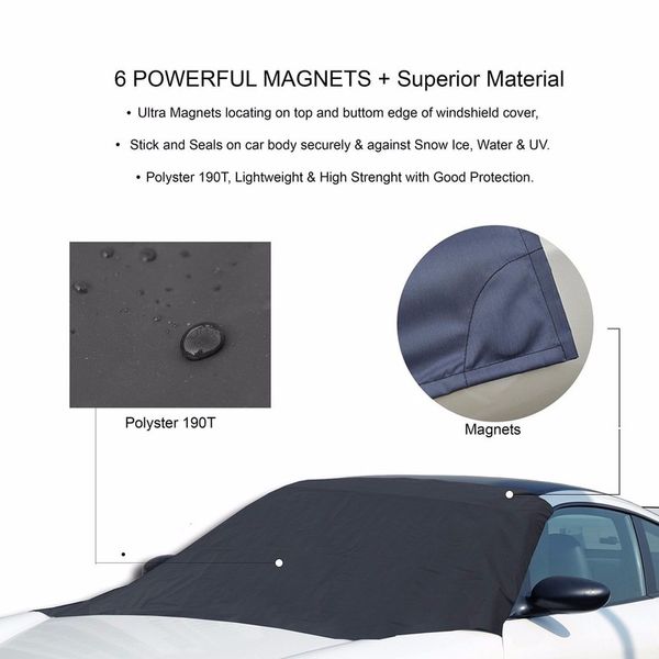 

1pc waterproof car windshield covers outdoor snow rain sun protection cover frost guard winter protector magnetic car cover