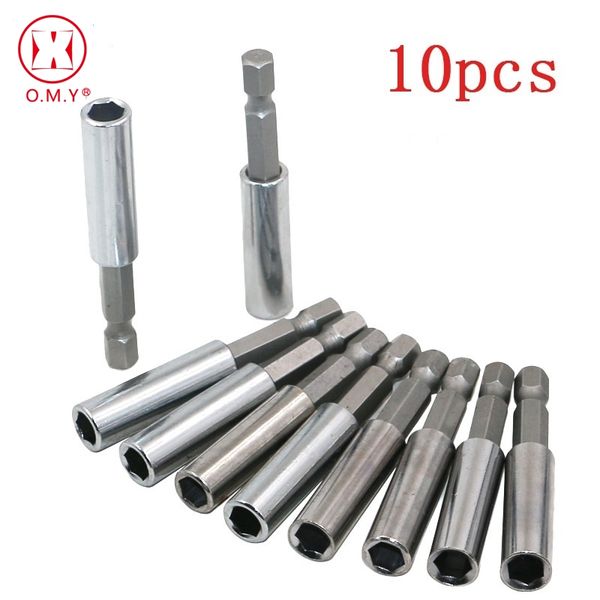 

10pc magnetic bit holder set extensions quick change hex rod shank 60/75/100/150mm screwdriver bit tip holder tool extend socket