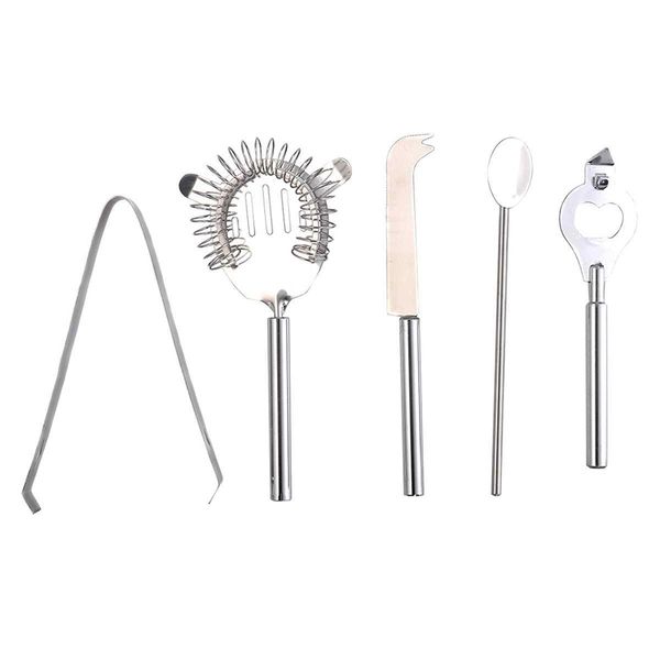 

8 пк из нержавеющей стали коктейль бармен бар набор kit, смеситель bundle пейте martini инструменты, шейкер double джиггер лимонный нож stra