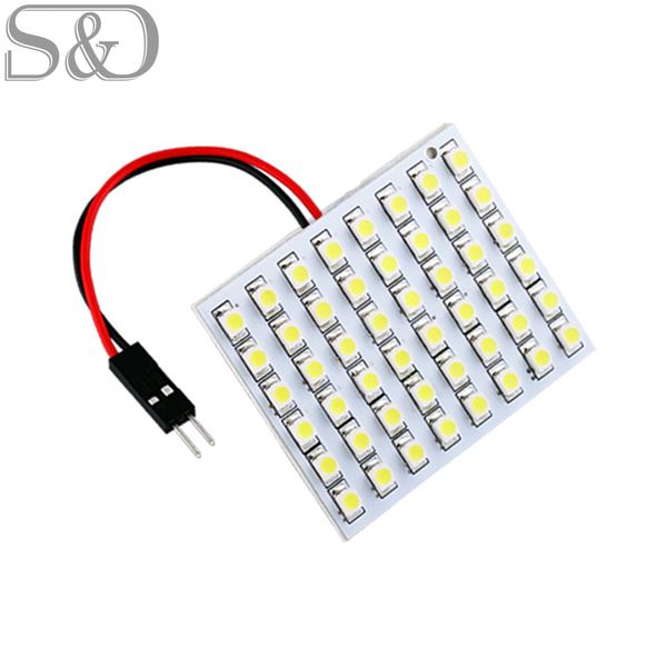 

dhl 48 smd white panel led car t10 ba9s festoon dome bulb w5w c5w t4w reading lamp led car bulbs light source 12v