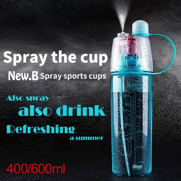 600ML Sport Camping Hiking Mist Spray Water Keep Face Wet Bottle Drinking Cup