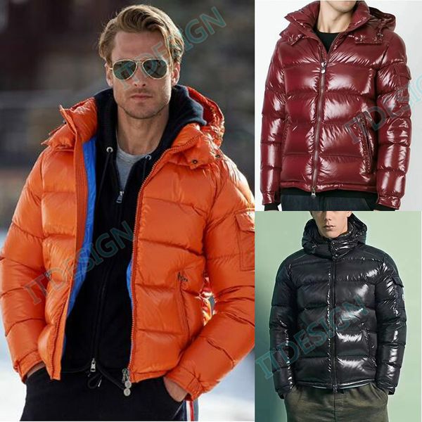 

doudoune homme men nylon thick padded down jacket winter wear hooded warm puffer feather outerwear 5 colors, Black