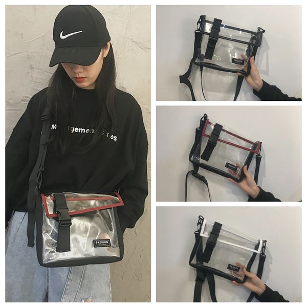 

INS Прозрачный Crossbody сумка письмо мода досуг лоскут девушка женщины прозрачная про