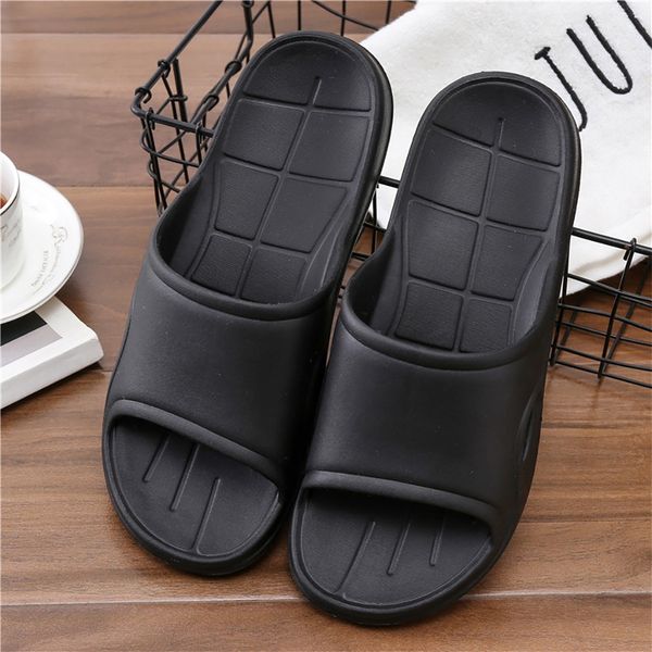 

bathroom slippers men summer shower pool sandal indoor home slippers men soft ultra lightweight male flip flops beach shoes, Black