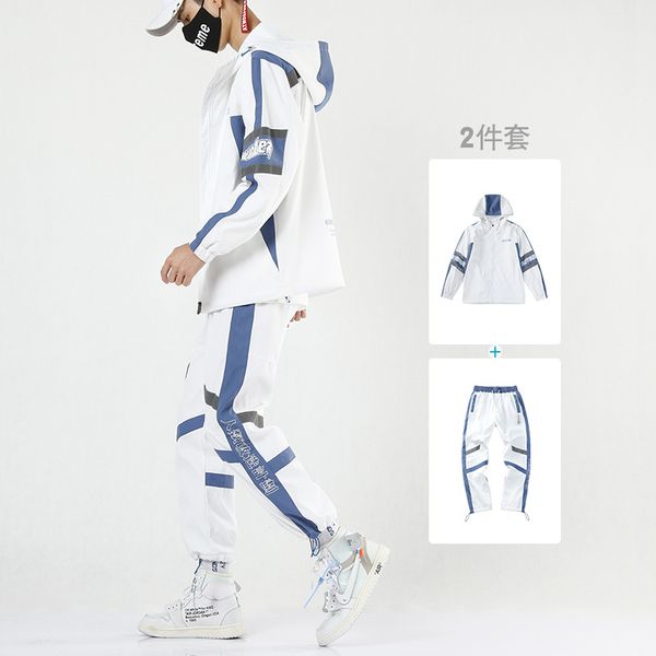 

tracksuit for men two pieces new fashion polyester hoodie and pants men spring set tracksuit man 3xl jogger jacket winter hh50tz, Gray