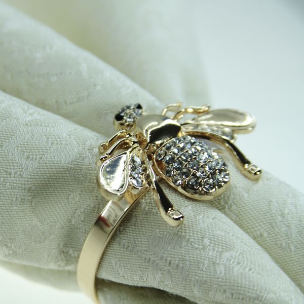 

gold silver bee napkin ring with crystal qn19102201 napkin rings