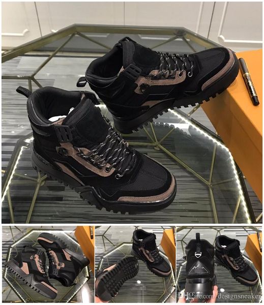 

2019 luxury designer mens sneaker casual shoes low high italy brand sneakers walking sports trainers hiking shoes chaussures pour hommes, Black