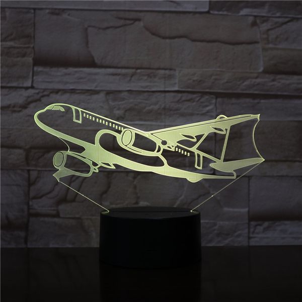 

flying remote control aircraft air plane 3d led table lamp optical illusion night light 7 colors change dropshipping 3d-2010