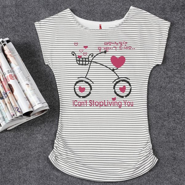 T-shirt casual da donna a maniche corte T-shirt bianca casual Top Femme Ladies Summer Cotton O-Collo Stampa animale Moda Abbigliamento per ragazze