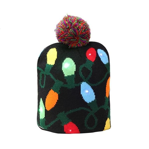 

new knitted led light cap christmas tree snowman child hat