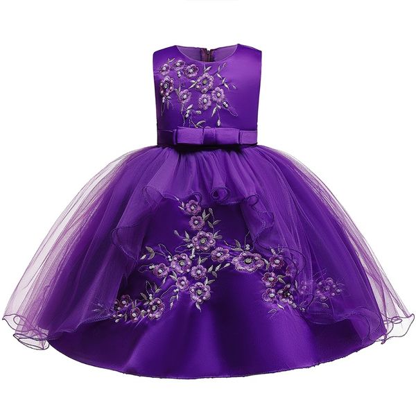 

2019 kids tutu birthday princess party dress for girls infant lace children bridesmaid elegant dress for girl's christmas clothe, Red;yellow
