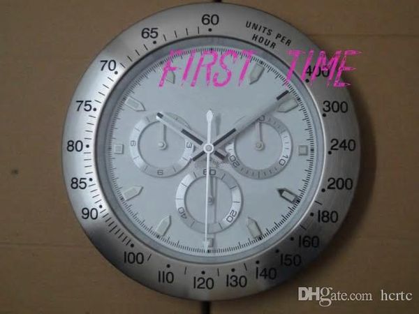

home decor wall clock modern design brand new stainless steel luminous face calendars silver case wristwatch clock ft-dtn002