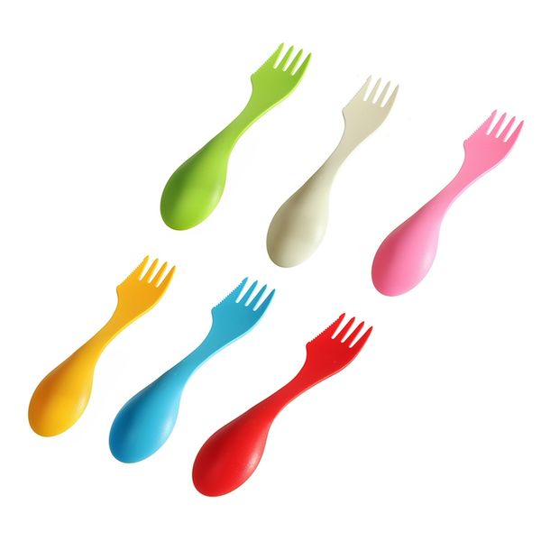 

children's tableware three-in-one knife and fork spoon three-in-one suit outdoor portable spoon