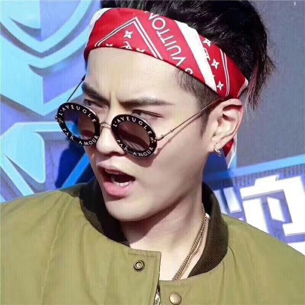 

2018 the worldwide buffalo horn glasses gg0113s circle round frame sunglasses l'aveugle par amour, White;black