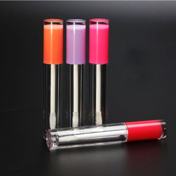 

5ml empty cute plastic clear lip gloss bottle containers with wand cosmetic lip glaze packaging bottles