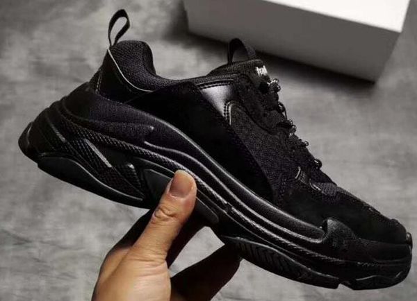 

unveils new triple s running woman sneaker thick heel grandpa trainer shoes size 35-45 08, Black;white