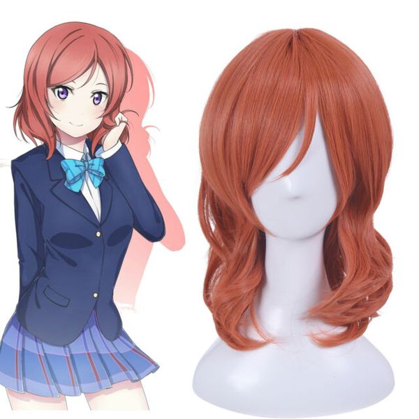 Love Live Lovelive Nishikino Maki Dark Red Wavy Hair Cosplay Wig