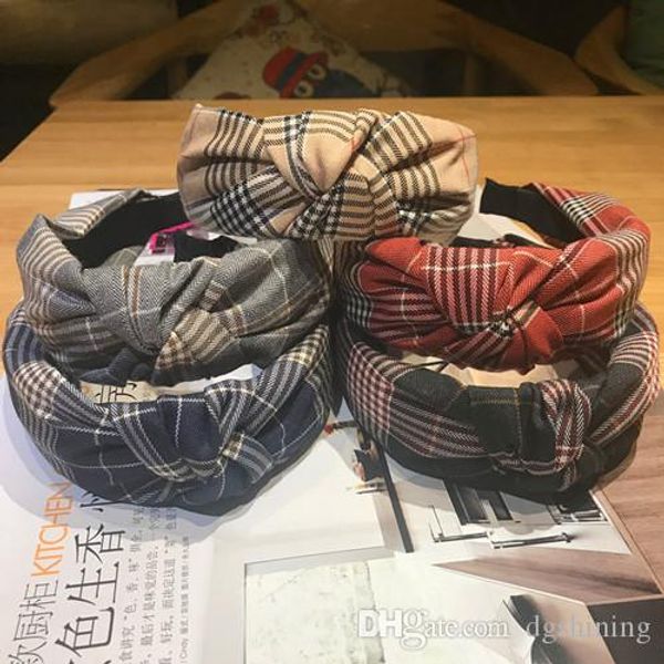 

ретро кожа pu knotted оголовье плед печати крест узел hairband ободок новый lattice обруч для волос для женщин аксессуары для волос, Silver