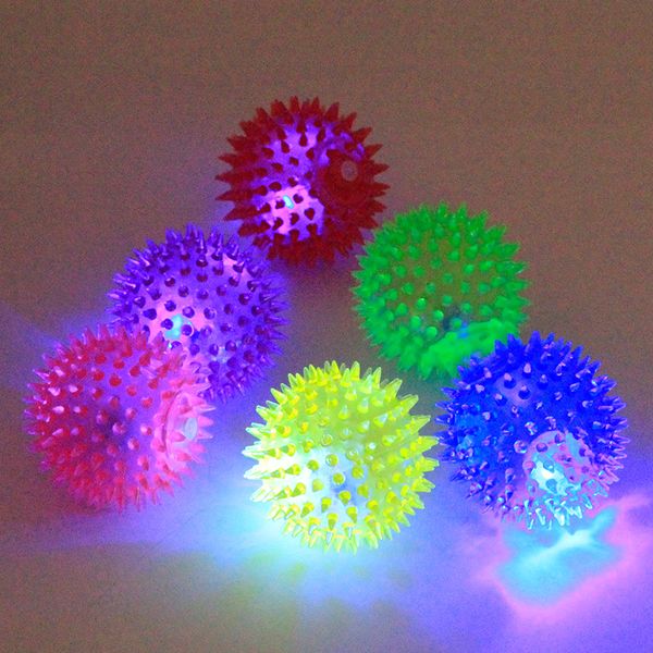 

soft rubber flash ball for dog toys puppy cat pet led squeaky chewing bell ball puppy cat pet fun toys
