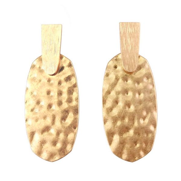 

zwpon 2019 brand designer hammered gold oval statement earrings for women fashion ks earrings without frame jewelry wholesale, Silver