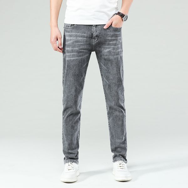 

большой размер 30-46 джинсы мужчины тонкий брюки лето осень новые серые брюки мужские ретро молодежи длинные случайные джинсы streetwear муж, Blue