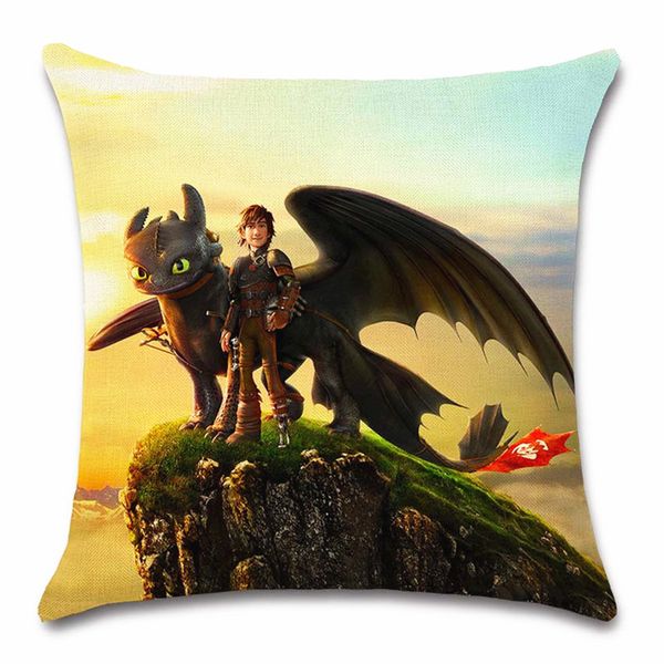 

cute dragon cartoon show printed cushion cover birthday party chair seat sofa decoration home kids room friend gift pillow case