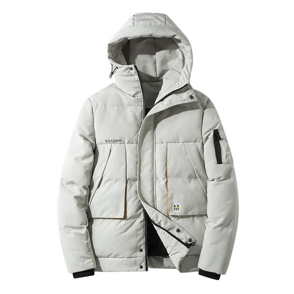 

vogue men nice winter outdoor hoods warm thick cotton jacket male new menswear windbreaker zipper casual loose parkas coat, Black