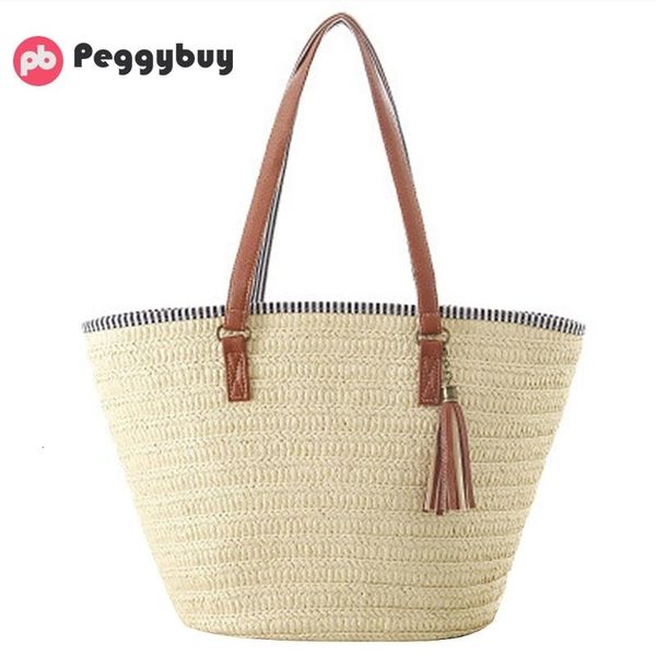 

2019 summer style beach bag women straw tassel shoulder bag brand designer handbags ladies travel bags bolsas mujer mx191018