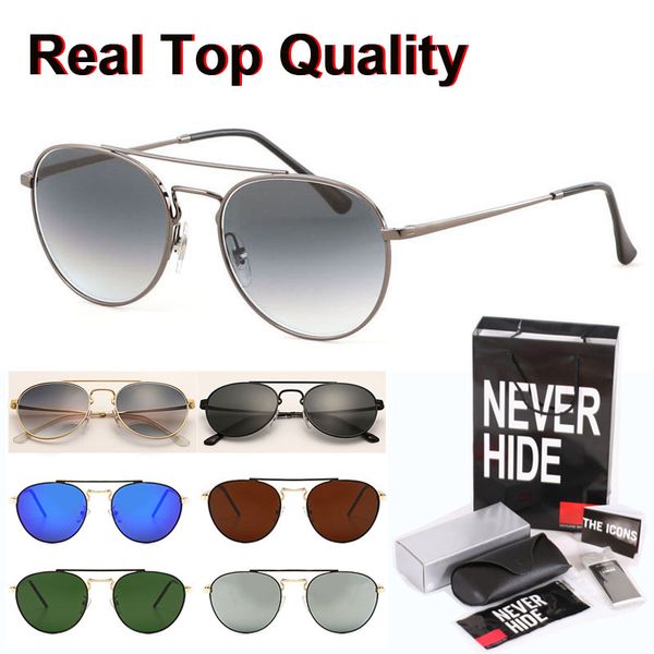 

new arrial sunglasses women men brand designer round metal frame retro vintage goggle with original box, packages, accessories, everything, White;black