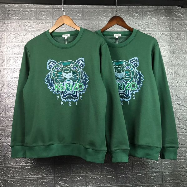 

19ss luxurious design christmas kenz tiger head embroiderd green sweater pullover hoodies men women streetwear sweatshirt outdoor shirts, Gray;blue