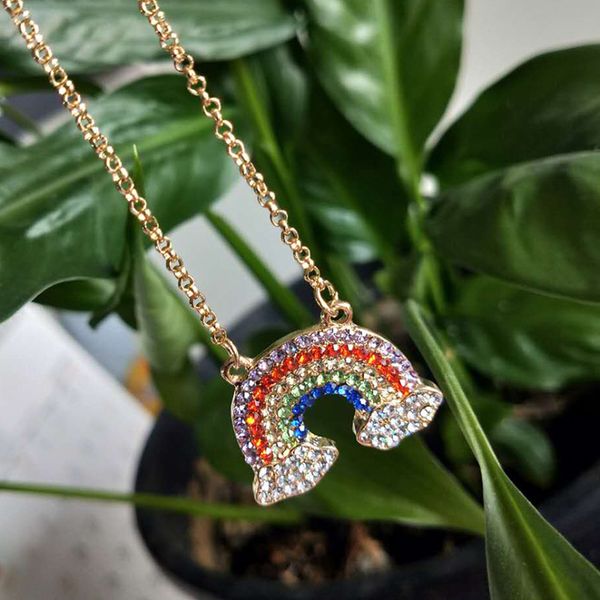 

for new fashion rainbow cloud jewelry european and american-style creative diamond necklace earrings womens, Golden