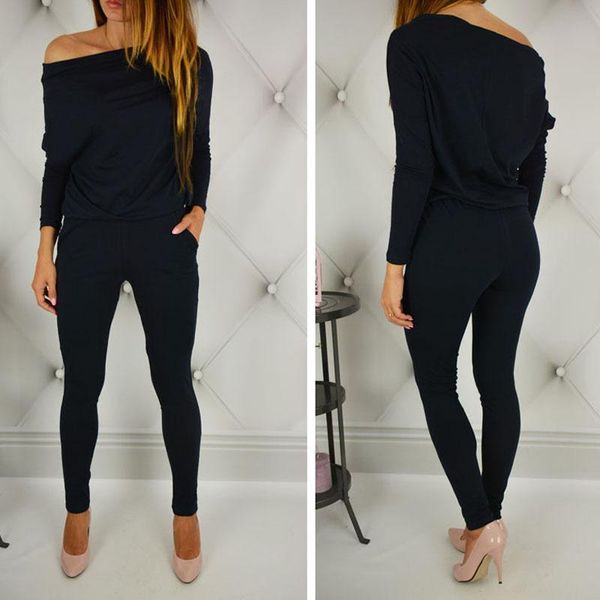 

повседневная осень женское тело с длинными рукавами комбинезонами женского rompers комбинезонов combinaison женского sexy трико lady green и, Black;white