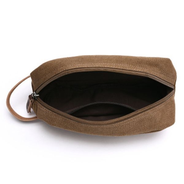 

newly men travel toiletry bag canvas leather bathroom makeup organizer shaving storage pouch dod886