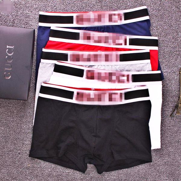 

De igner brand men underwear boxer luxury underpant letter breathable oft hort pant men boy underpant 3 piece with box b100846k, Black;white