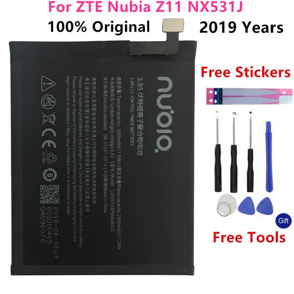 

2019 новый аккумулятор для замены zte nubia z11 nx531j li3829t44p6h806435 3000mah высокого качества аккумуляторной батареи + бесплатных инст