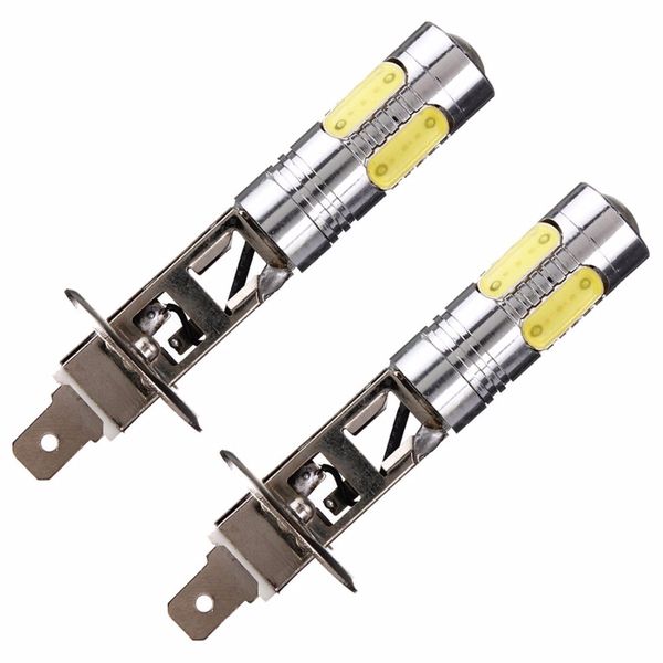 

par de lampada h1 ou h3 10 led cree cob chip 7.5w efeito xenon super branca