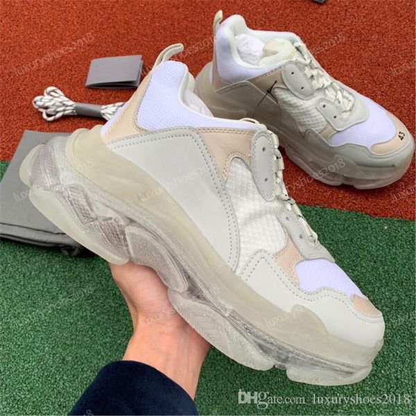 

2019 new fashion paris green triple-s dad shoes luxury designer casual shoes low platform s mens women cushion crystal bottom outsole 35-45, Black