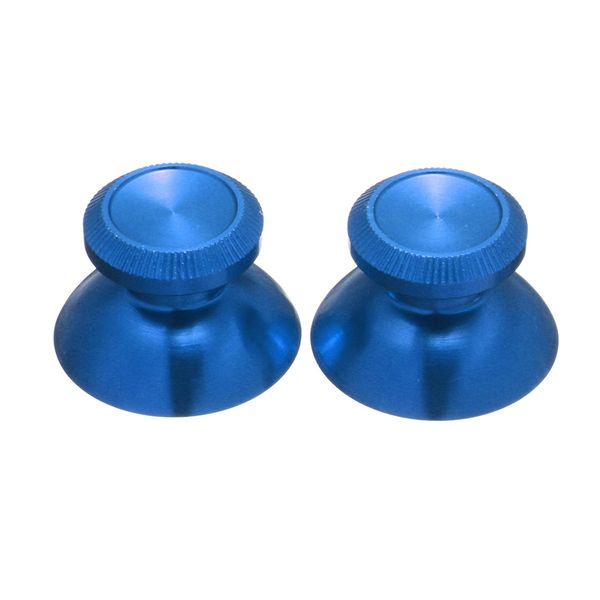 Tappo piedistallo joystick in alluminio da 2 pezzi per copertura pollice per controller di gioco Xbox One PS4 - bordo blu