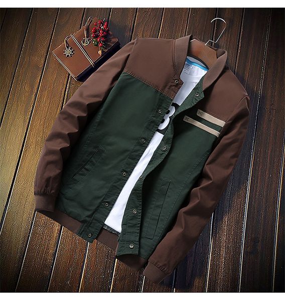

mens casual jacket new arrival panelled mens stand collar jackets fashion 2 colors jacket coat plus size m-5xl, Black;brown