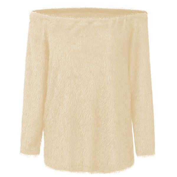 

сплошной цвет женщин дизайнер свитера с длинным рукавом слэш шеи женская одежда новый осень дамы повседневная одежда, White;black